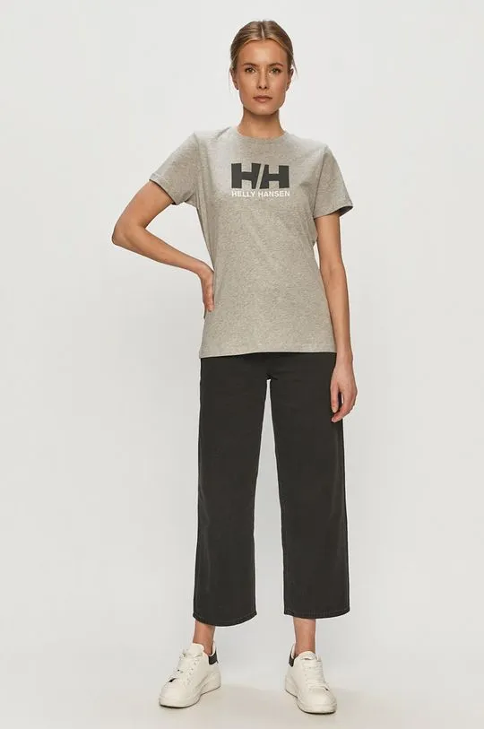 Helly Hansen cotton t-shirt gray color