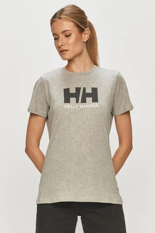 Helly Hansen cotton t-shirt gray color