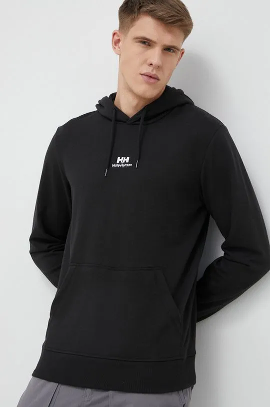 Helly Hansen sweatshirt YU HOODIE 2.0 men's black color 53582