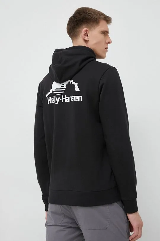 Helly Hansen sweatshirt YU HOODIE 2.0 men's black color 53582