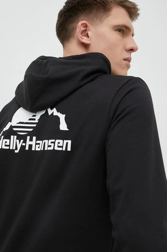 Helly Hansen sweatshirt YU HOODIE 2.0 men's black color 53582