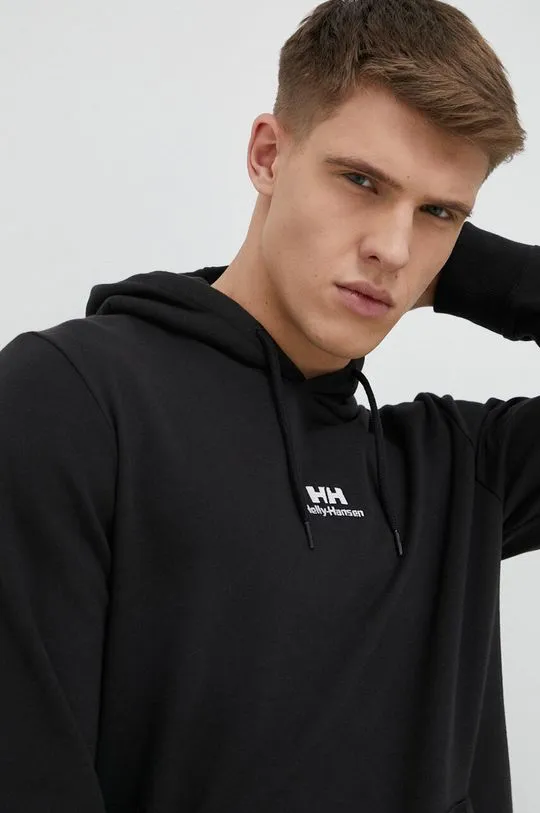 Helly Hansen sweatshirt YU HOODIE 2.0 men's black color 53582