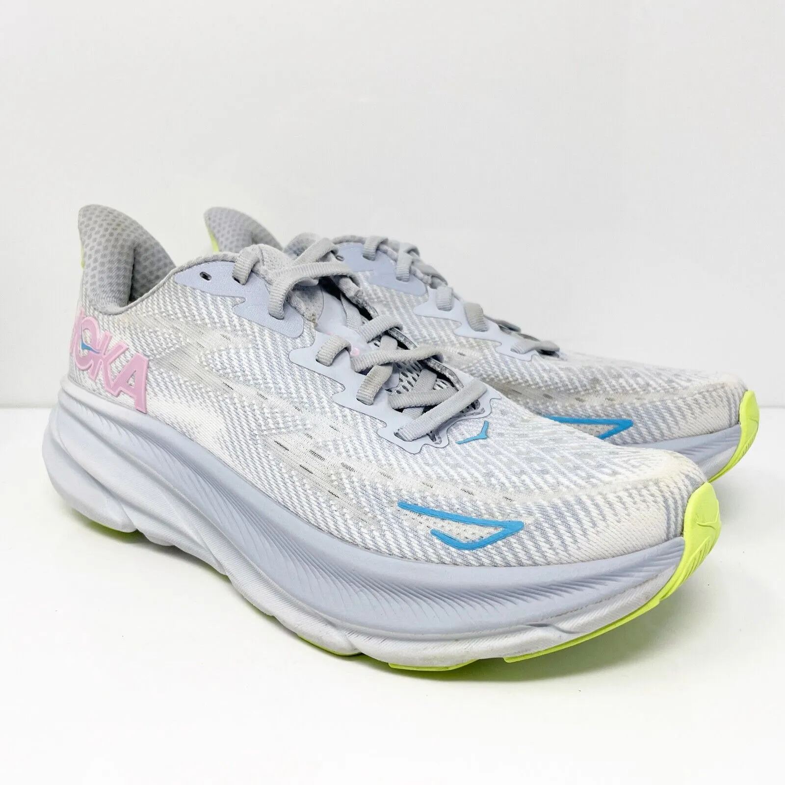 Hoka One One Womens Clifton 9 1127896 GLLS Blue Running Shoes Sneakers Size 8 B