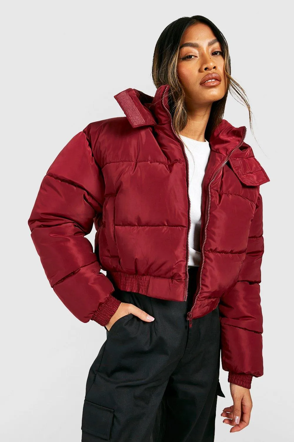 Hooded Crop Puffer Jacket