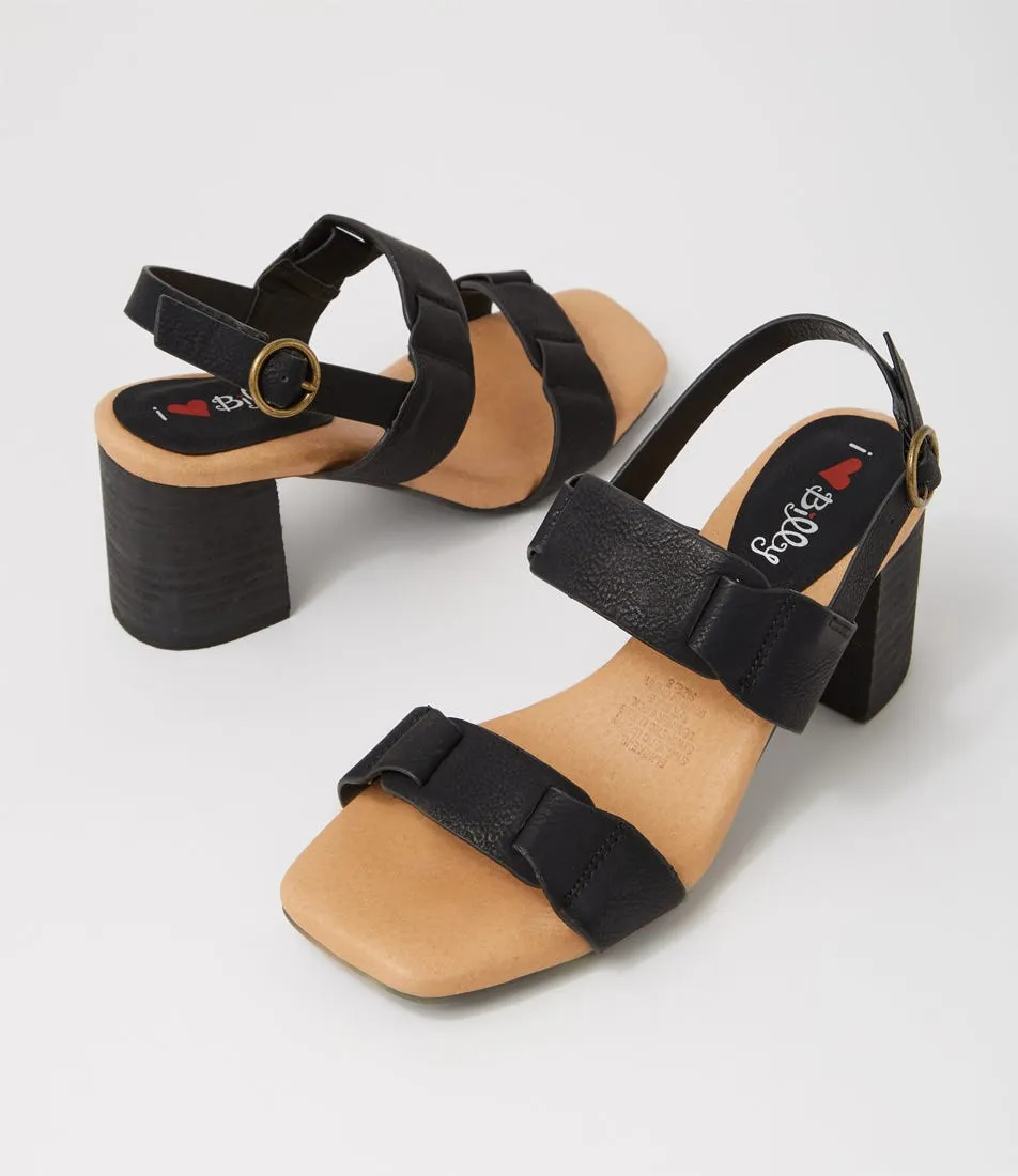 I LOVE BILLY Elnore Black Brush Sandals