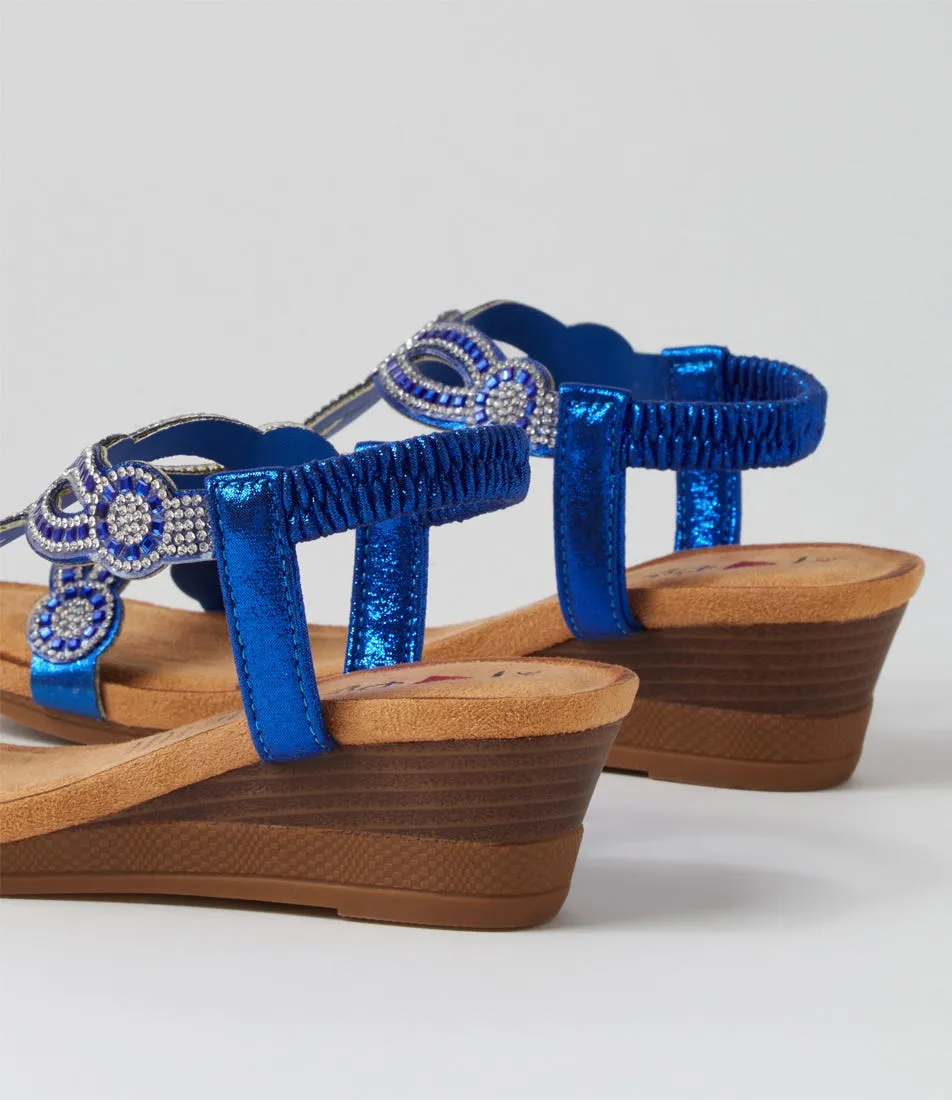 I LOVE BILLY Shalaga Blue Multi Sandals