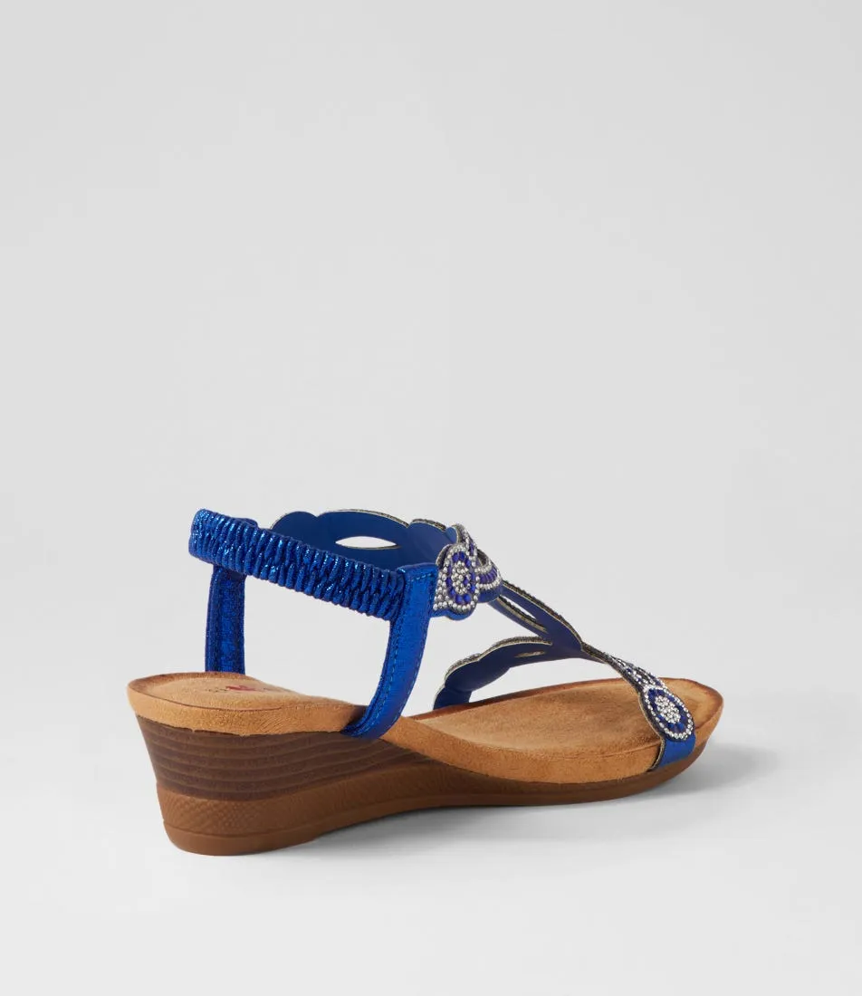 I LOVE BILLY Shalaga Blue Multi Sandals