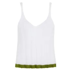 Jodie Ribbed Knitted Cami Vest - White