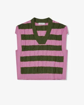 Kiko Kostadinov Merli Twinset Vest (Rose Pink/Khaki)