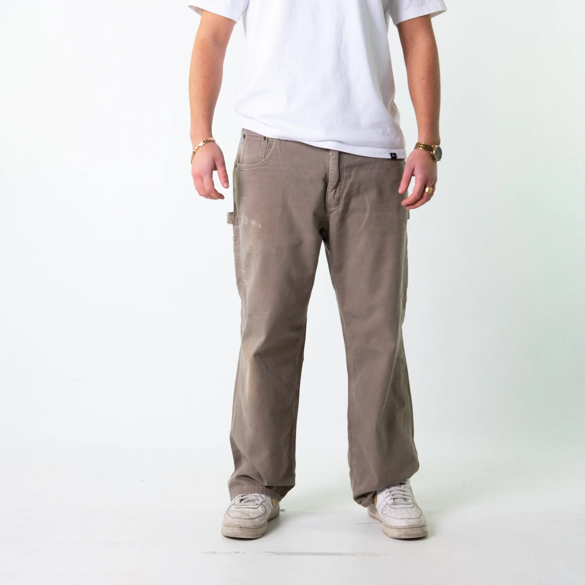 Light Grey 90s Carhartt  Cargo Skater Trousers Pants Jeans (38x30)