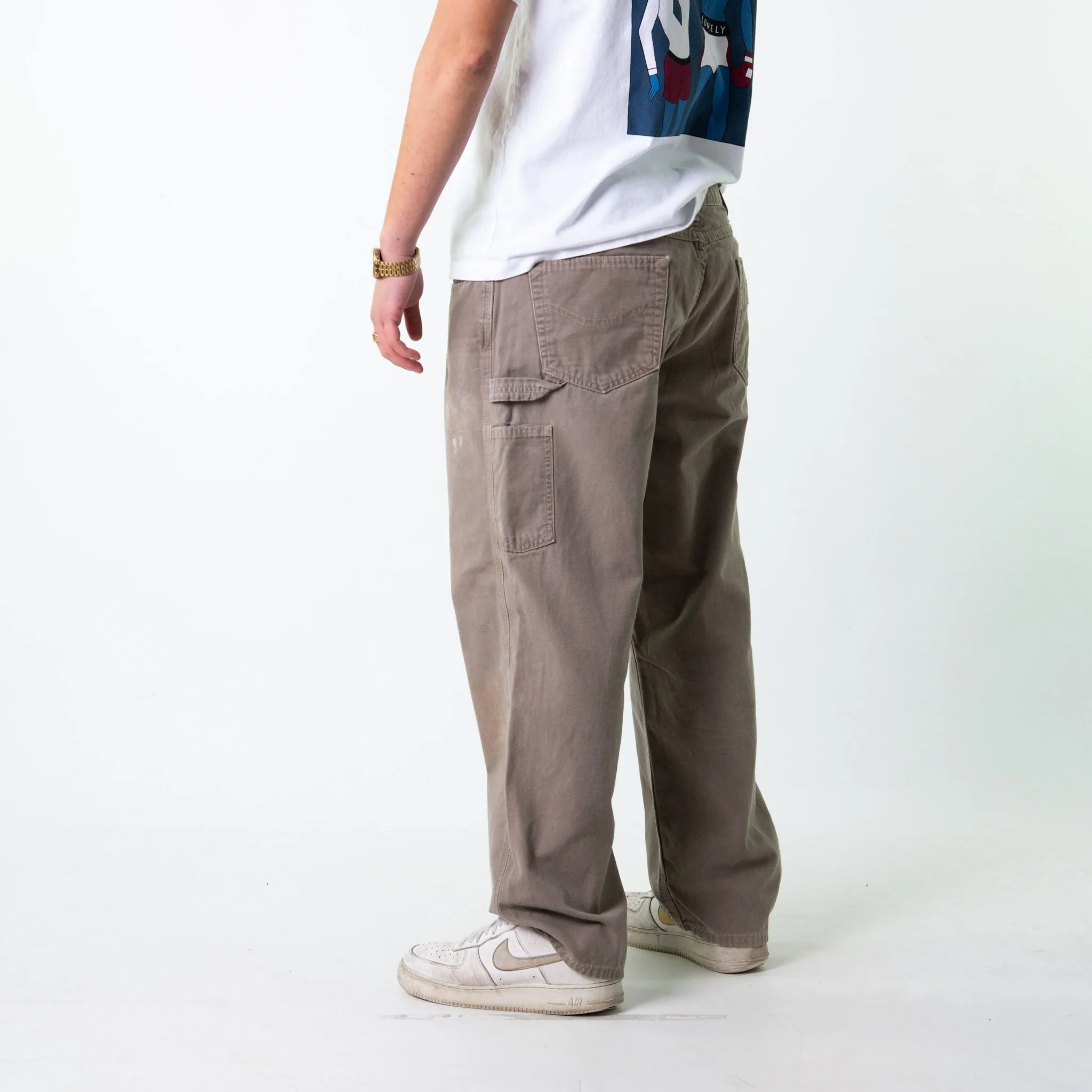 Light Grey 90s Carhartt  Cargo Skater Trousers Pants Jeans (38x30)