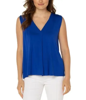 Liverpool Los Angeles Sleeveless V-Neck Modal Knit Top with Tucks Women's