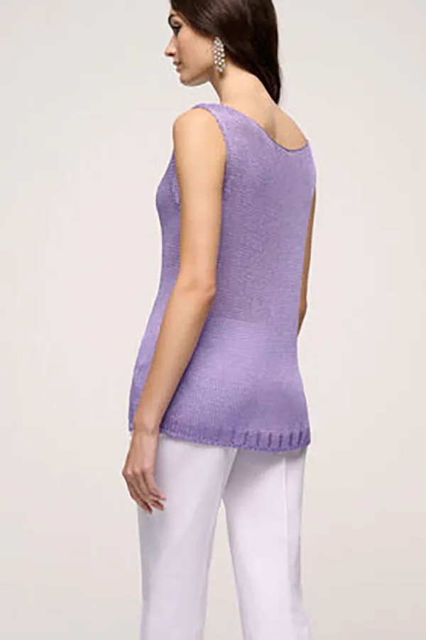 Luisa Spagnoli CARETTA PURPLE SLEEVELESS KNIT TOP