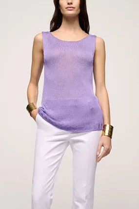 Luisa Spagnoli CARETTA PURPLE SLEEVELESS KNIT TOP