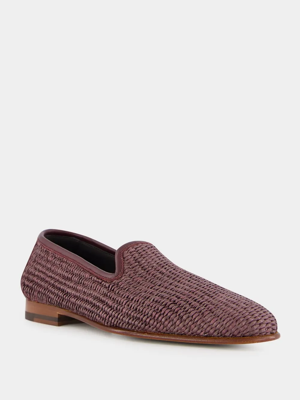 Mario Brown Raffia Loafers