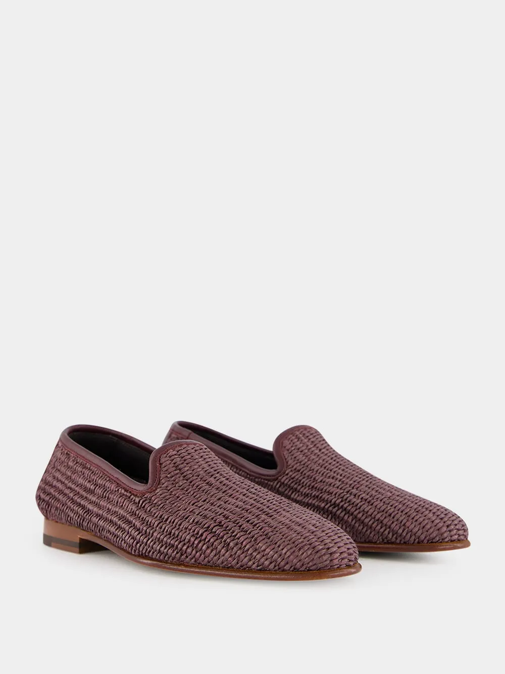 Mario Brown Raffia Loafers