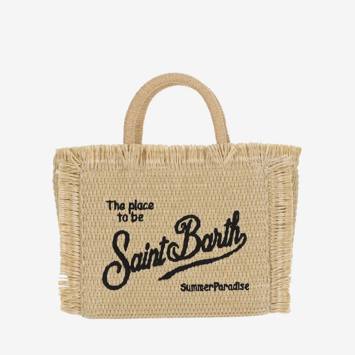 Mc2 Saint Barth    Mc2 Saint Barth Straw Tote Bag With Logo