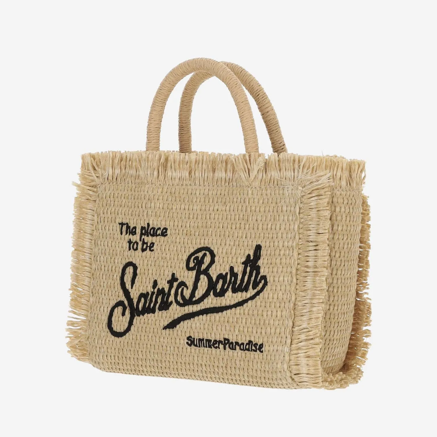 Mc2 Saint Barth    Mc2 Saint Barth Straw Tote Bag With Logo