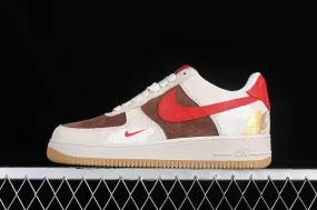 Nike Air Force 1 07 Low Dragon Brown Red Metallic Gold LN6239-840