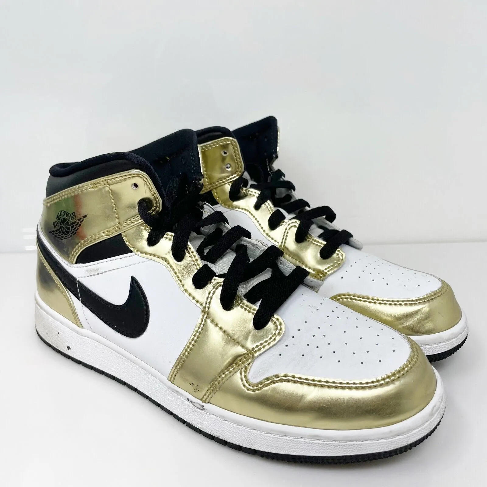 Nike Boys Air Jordan 1 Mid DC1420-700 White Basketball Shoes Sneakers Size 7Y