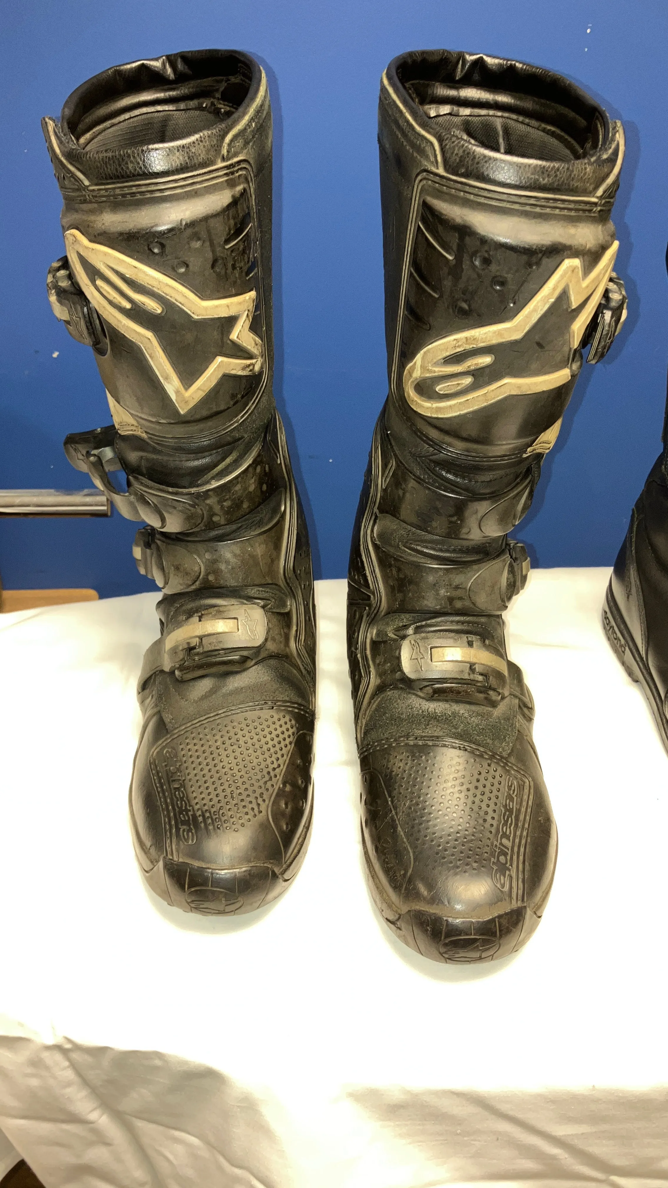 Odd pairs of Motorcycle Boots - well used - DISTRESSED