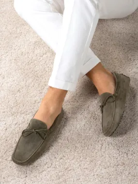 Olive Suede Loafers