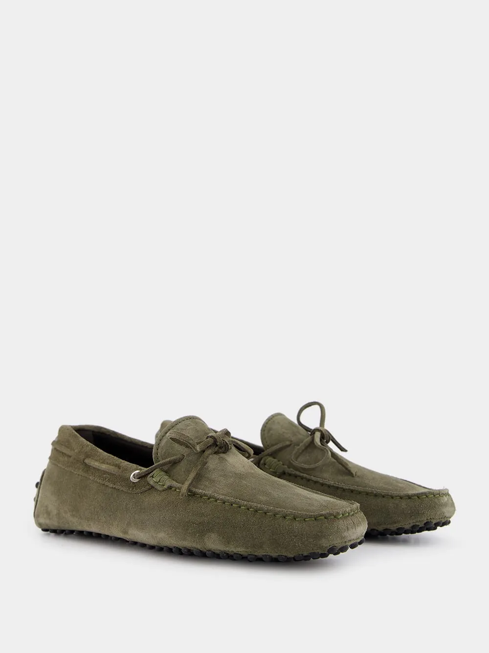 Olive Suede Loafers