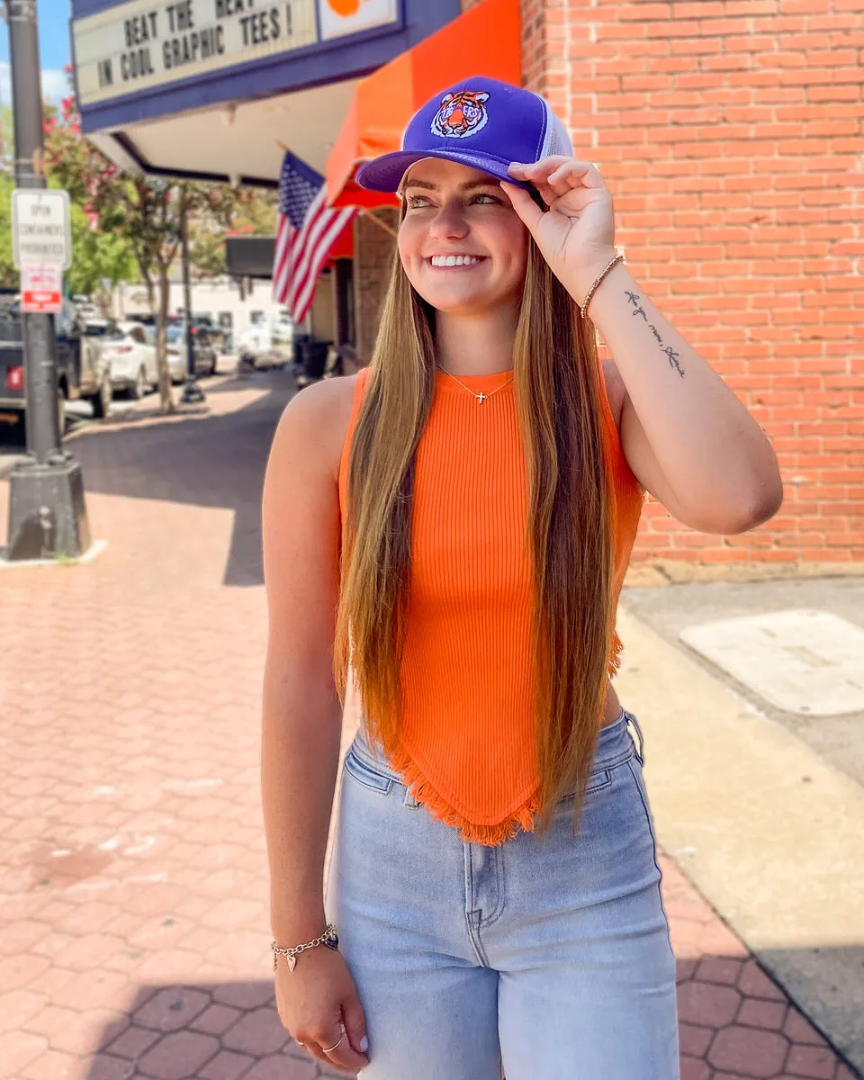 Orange Tassel Tank