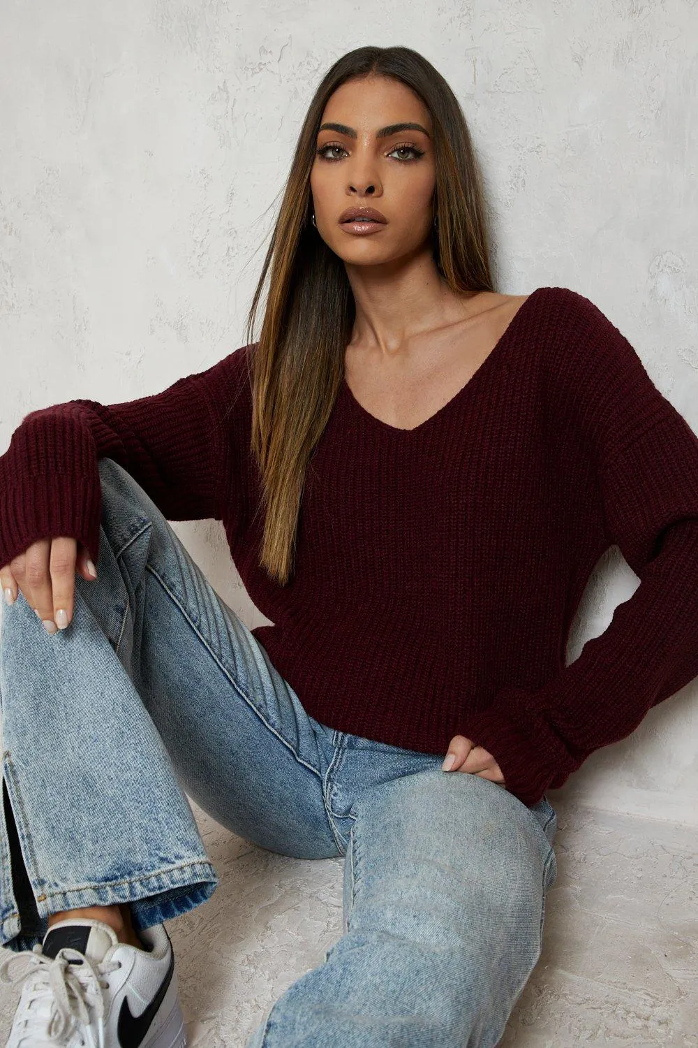 Oversized V Neck Sweater