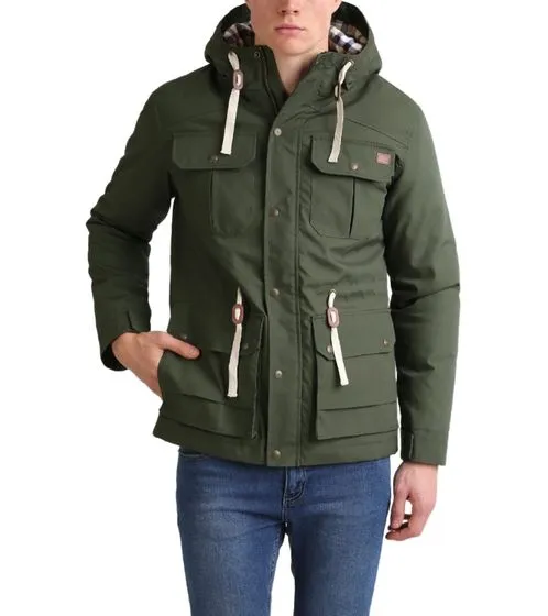 Parka de hombre SOLID chaqueta de invierno con capucha forrada Chara Khaki