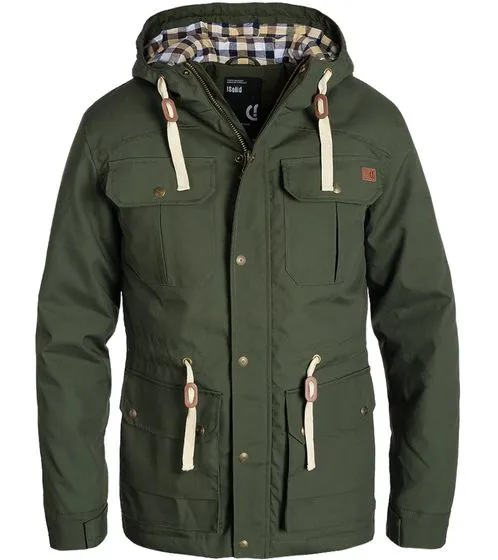 Parka de hombre SOLID chaqueta de invierno con capucha forrada Chara Khaki