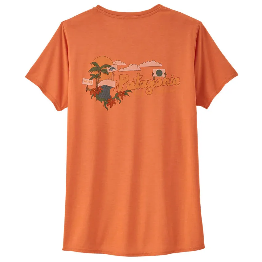 Patagonia Women's Capilene Cool Daily Graphic Shirt - Palm Protest & 73 Skyline Patagonia Tee Shirt