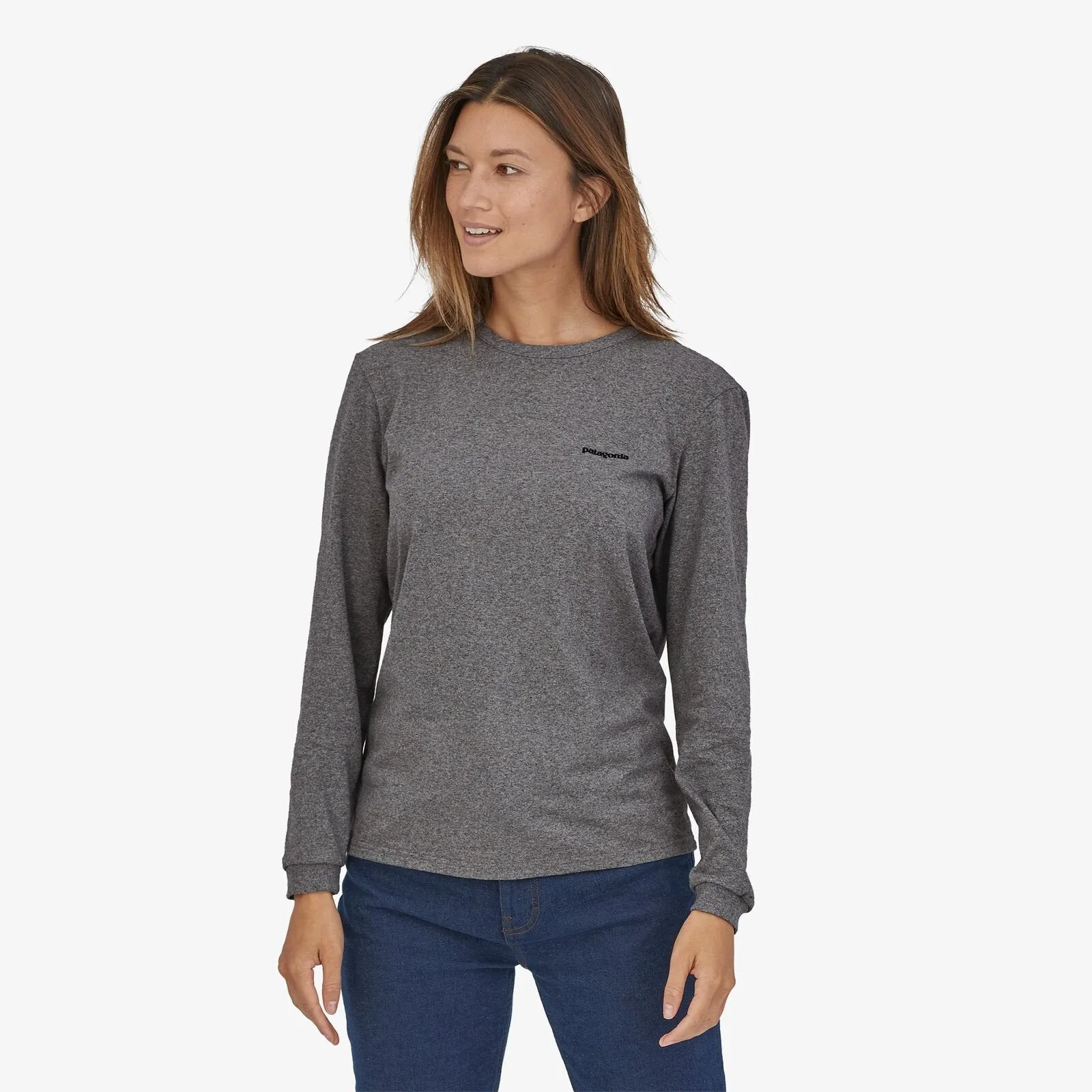 Patagonia Women's Long-Sleeved P-6 Logo Responsibili-Tee