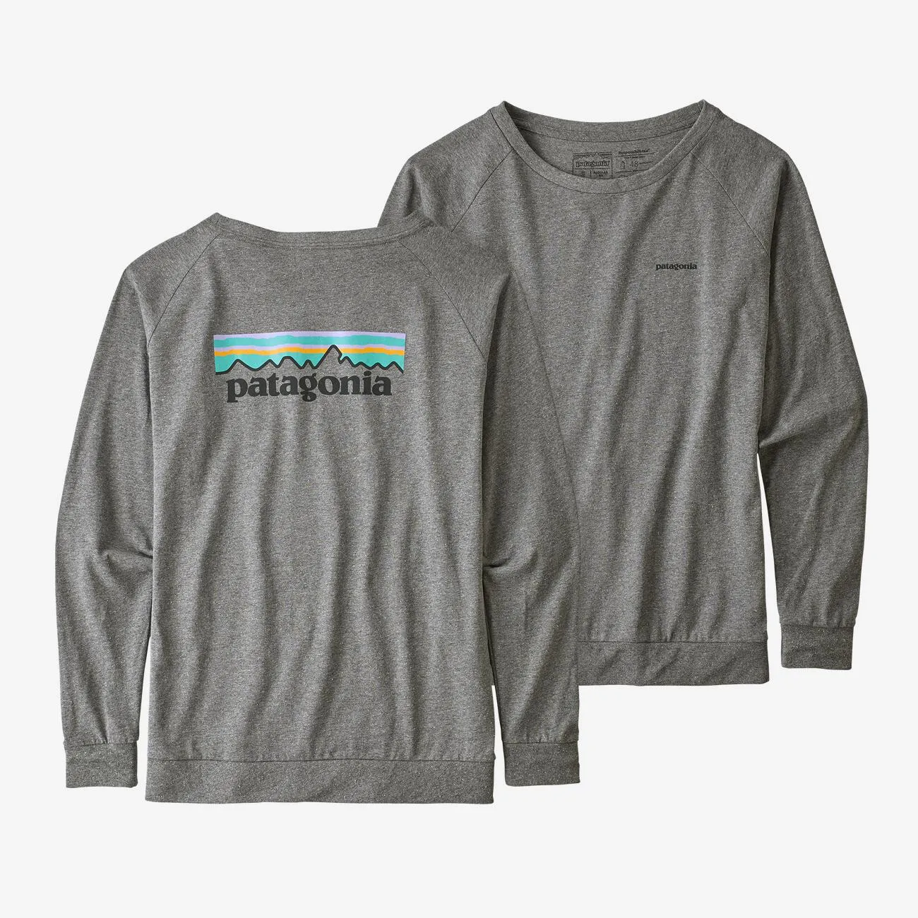 Patagonia Women's Long-Sleeved Pastel P-6 Logo Responsibili-Tee