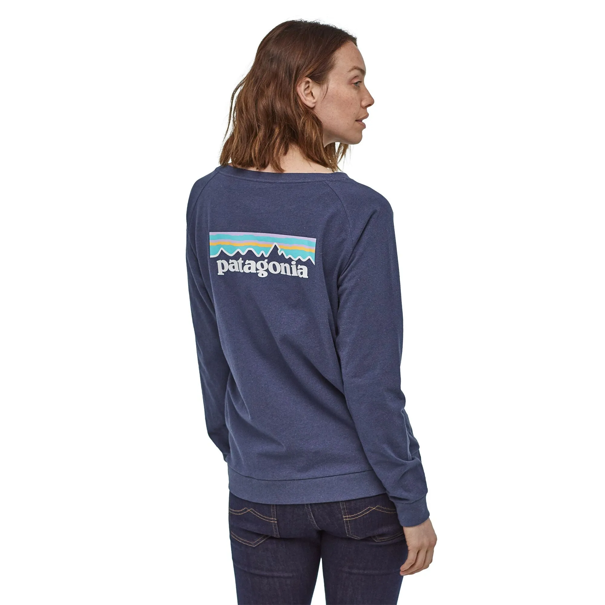 Patagonia Women's Long-Sleeved Pastel P-6 Logo Responsibili-Tee