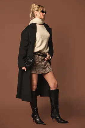 Petite Belted Wool Look Trench