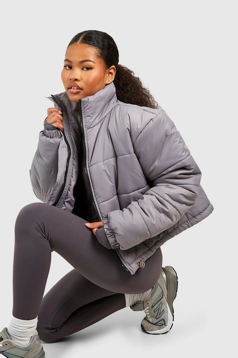 Petite Funnel Neck Puffer Jacket