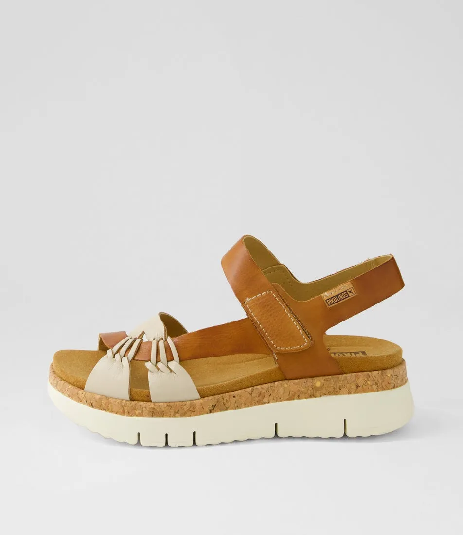 PIKOLINOS Palma 68 Marfil Brandy Leather Sandals