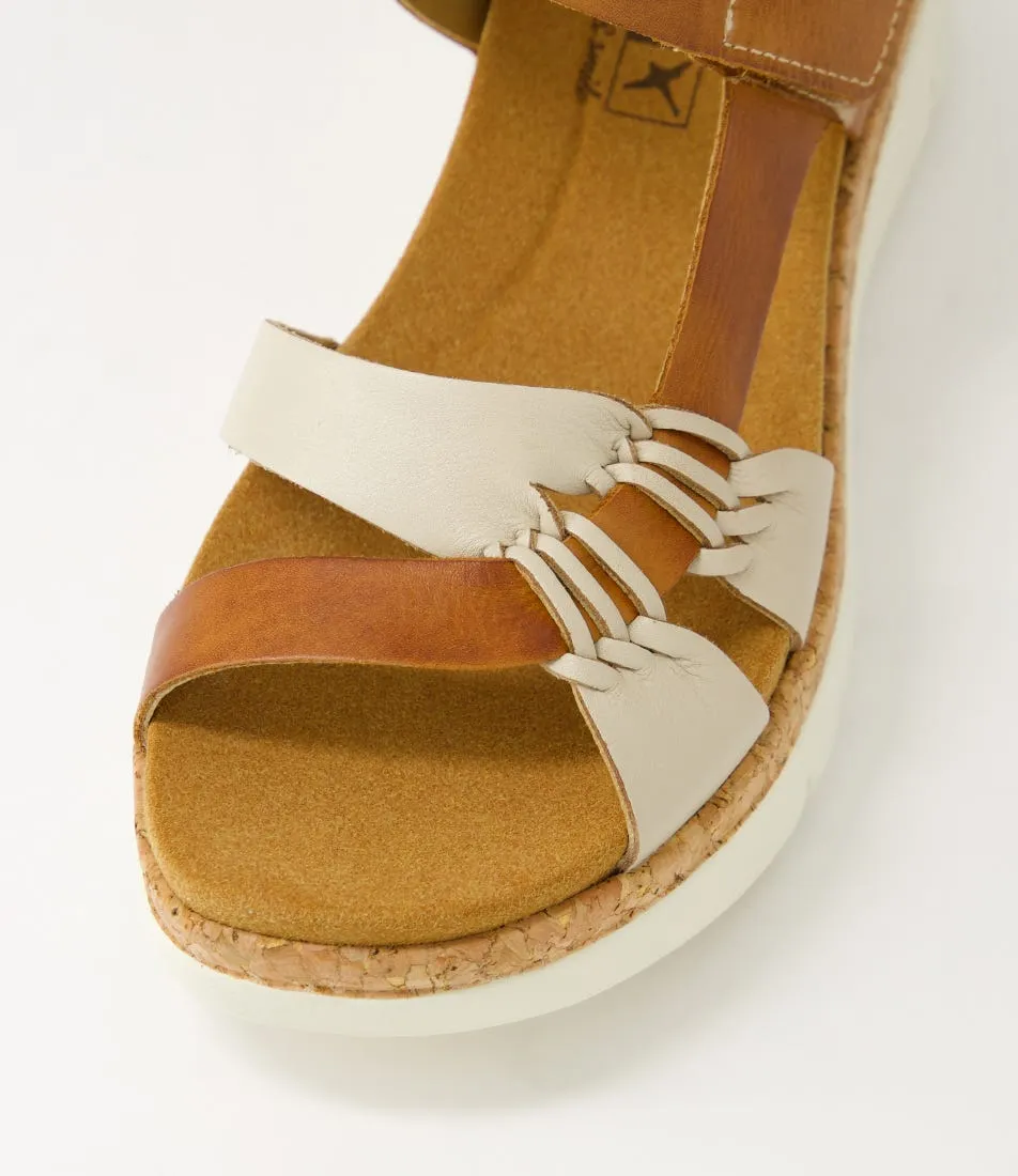 PIKOLINOS Palma 68 Marfil Brandy Leather Sandals