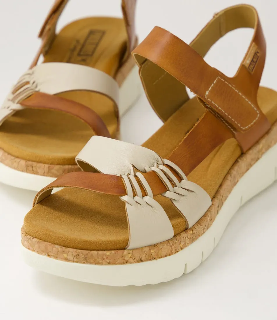 PIKOLINOS Palma 68 Marfil Brandy Leather Sandals