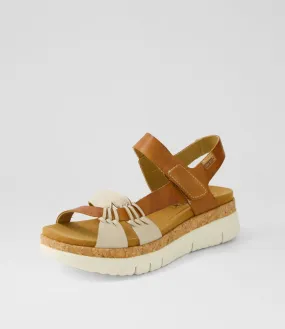 PIKOLINOS Palma 68 Marfil Brandy Leather Sandals