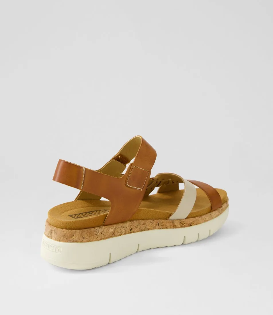 PIKOLINOS Palma 68 Marfil Brandy Leather Sandals