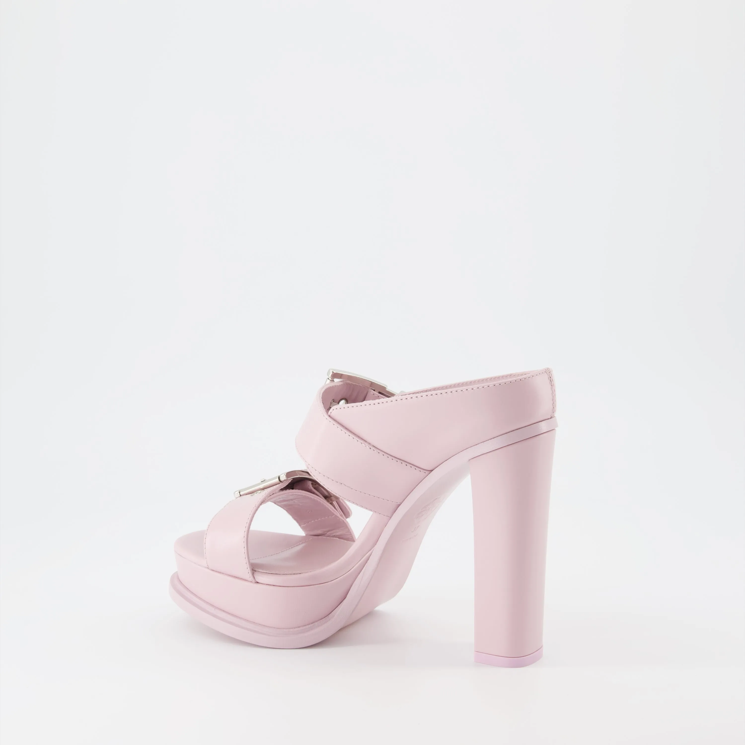 Pink Buckle Platform Sandals