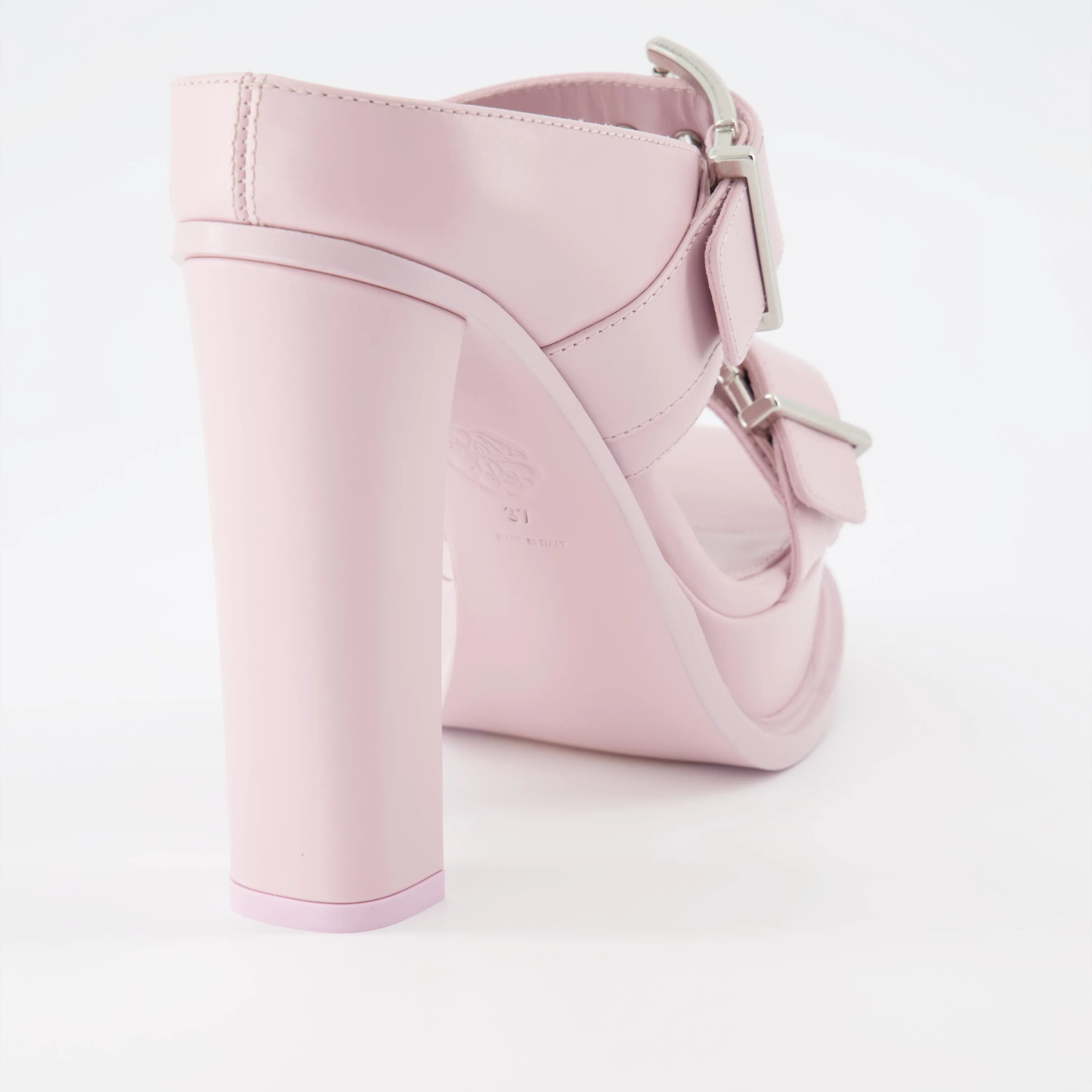 Pink Buckle Platform Sandals