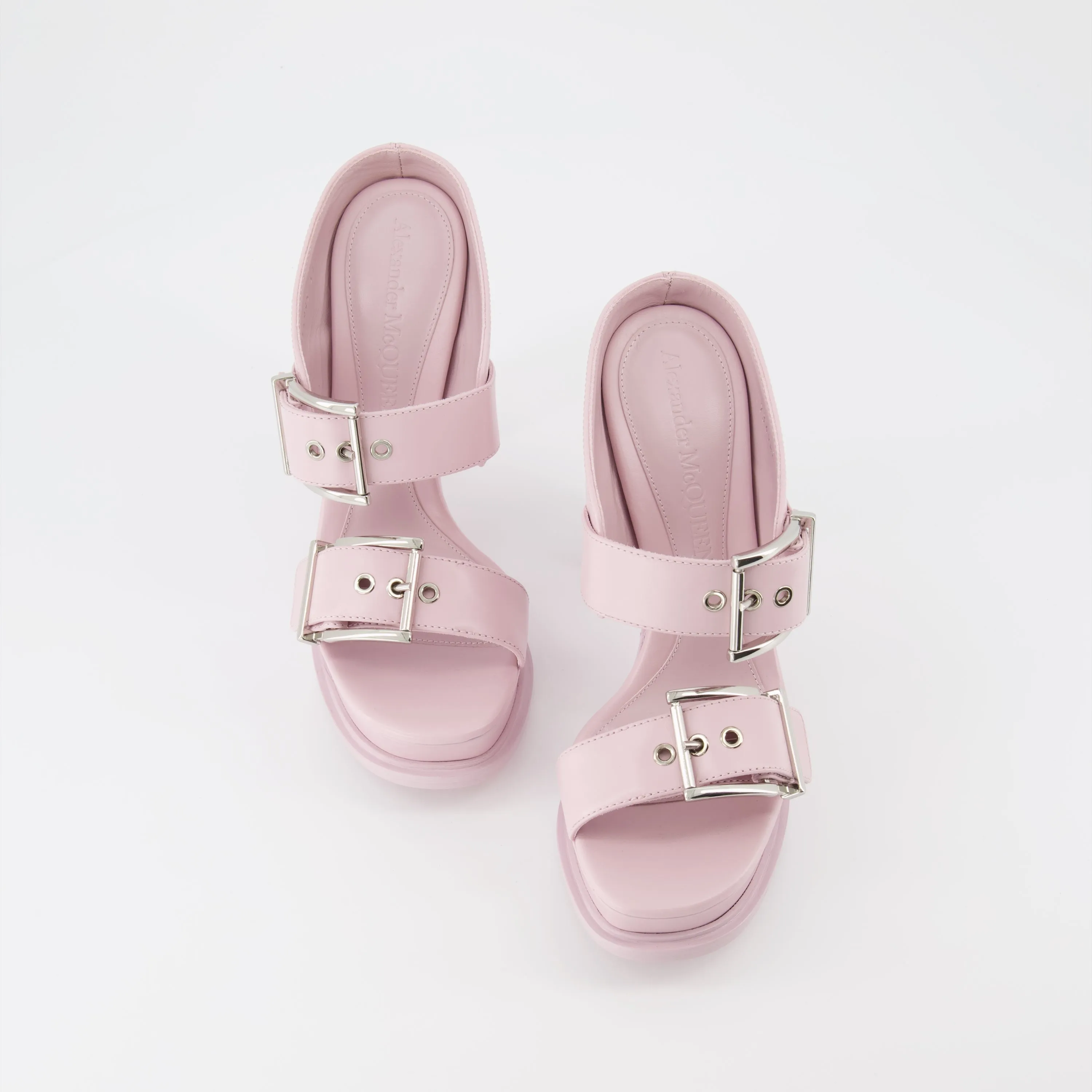 Pink Buckle Platform Sandals