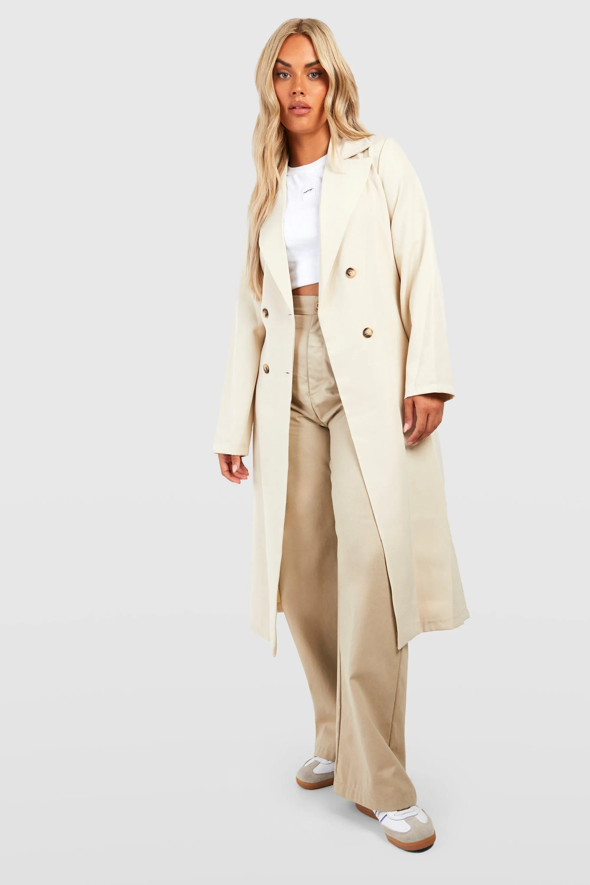 Plus Oversized Belted Trench Coat