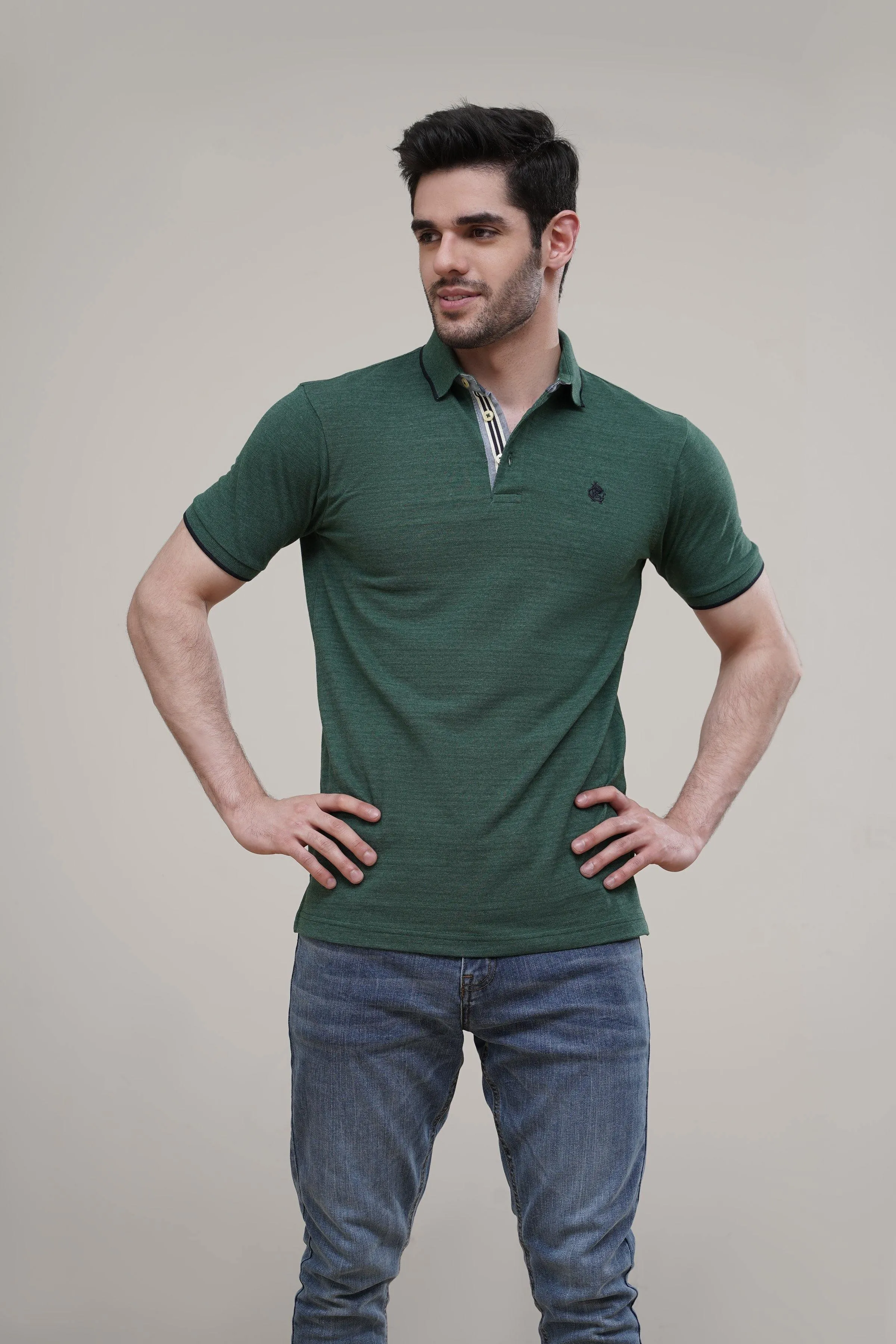 POLO TIPPING COLLAR GREEN