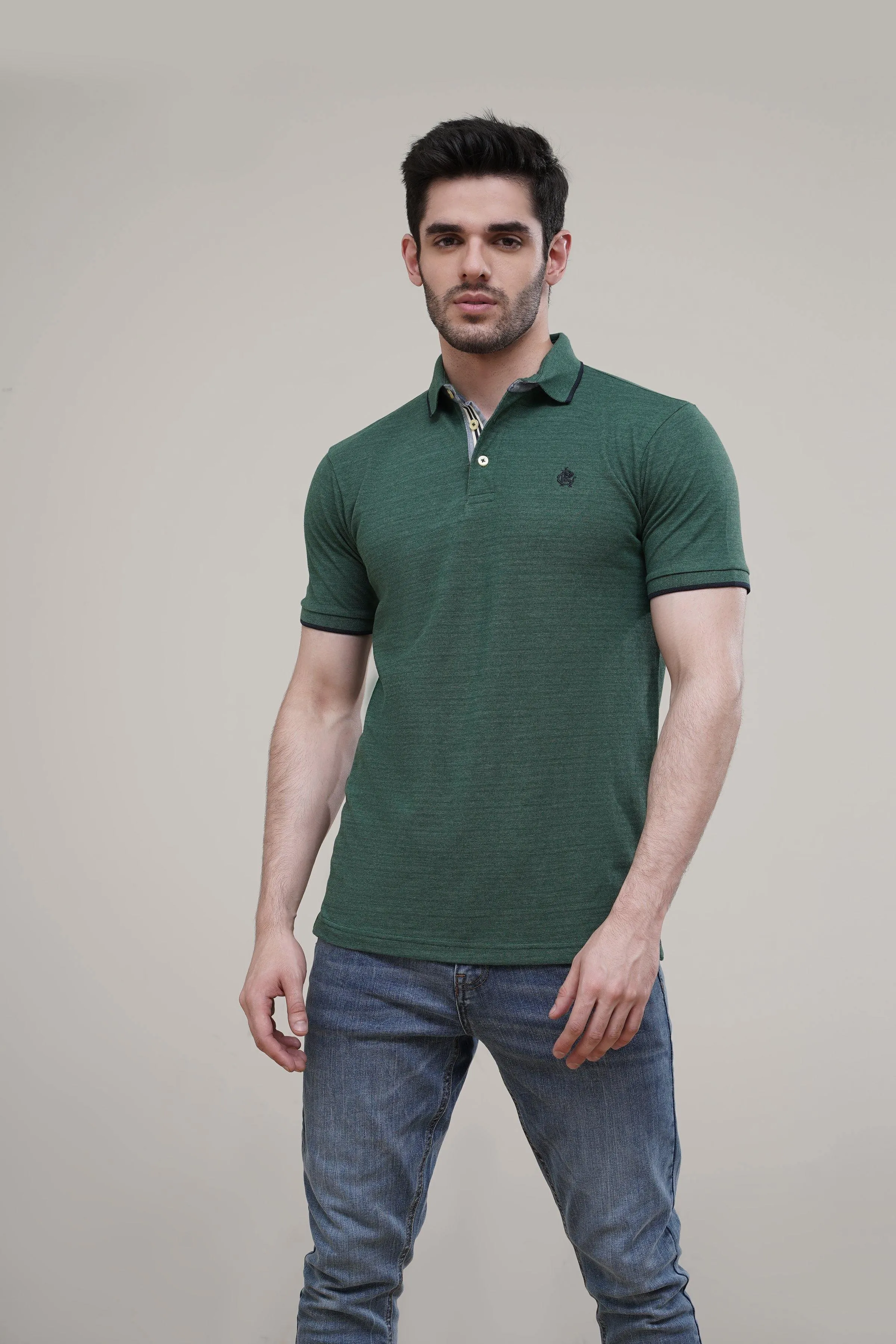 POLO TIPPING COLLAR GREEN