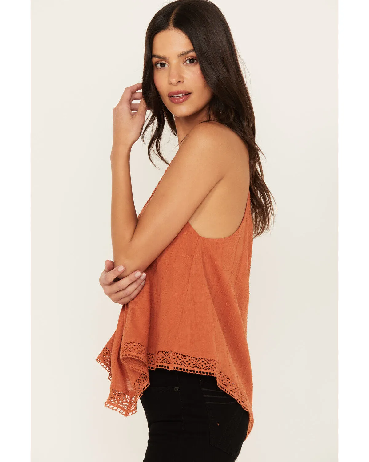 Product Name:  Miss Me Women's Handkerchief Hem Sleeveless Top