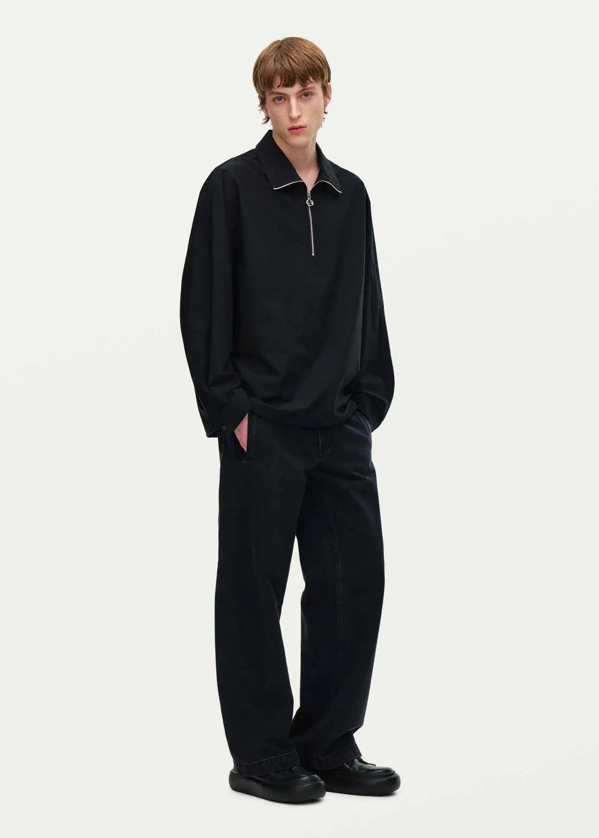 Quarter-Zip Polo - Black